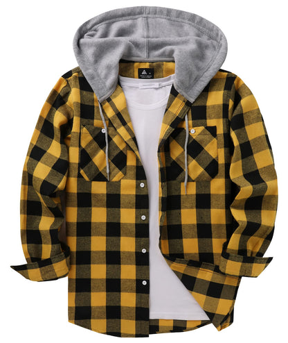ZITY Men's Flannel Hoodie Shirts