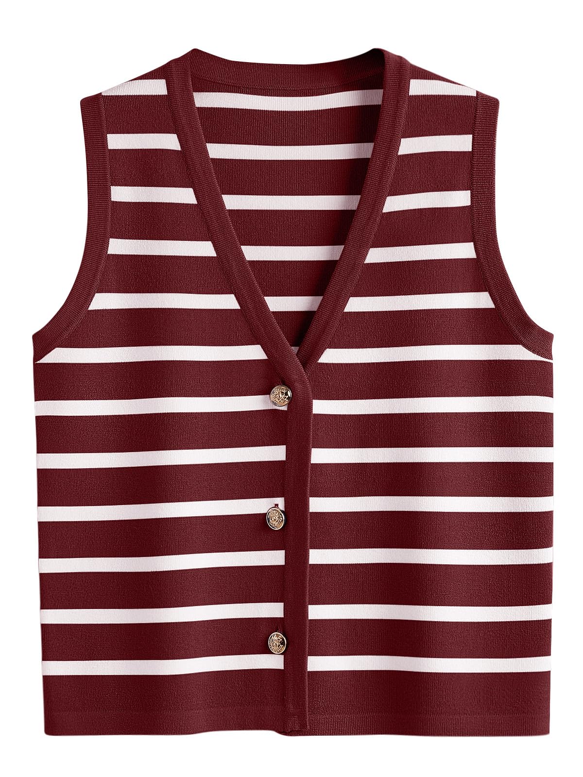 LILLUSORY Summer Vest Tops for Women, Striped Sweater Vests