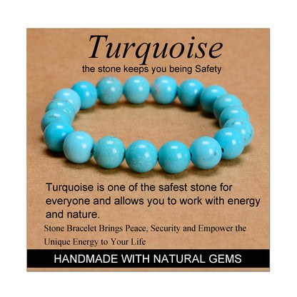 Handmade Yoga Stretch Elastic Bracelet w/ Natural Stone Crystal Healing Power Energy