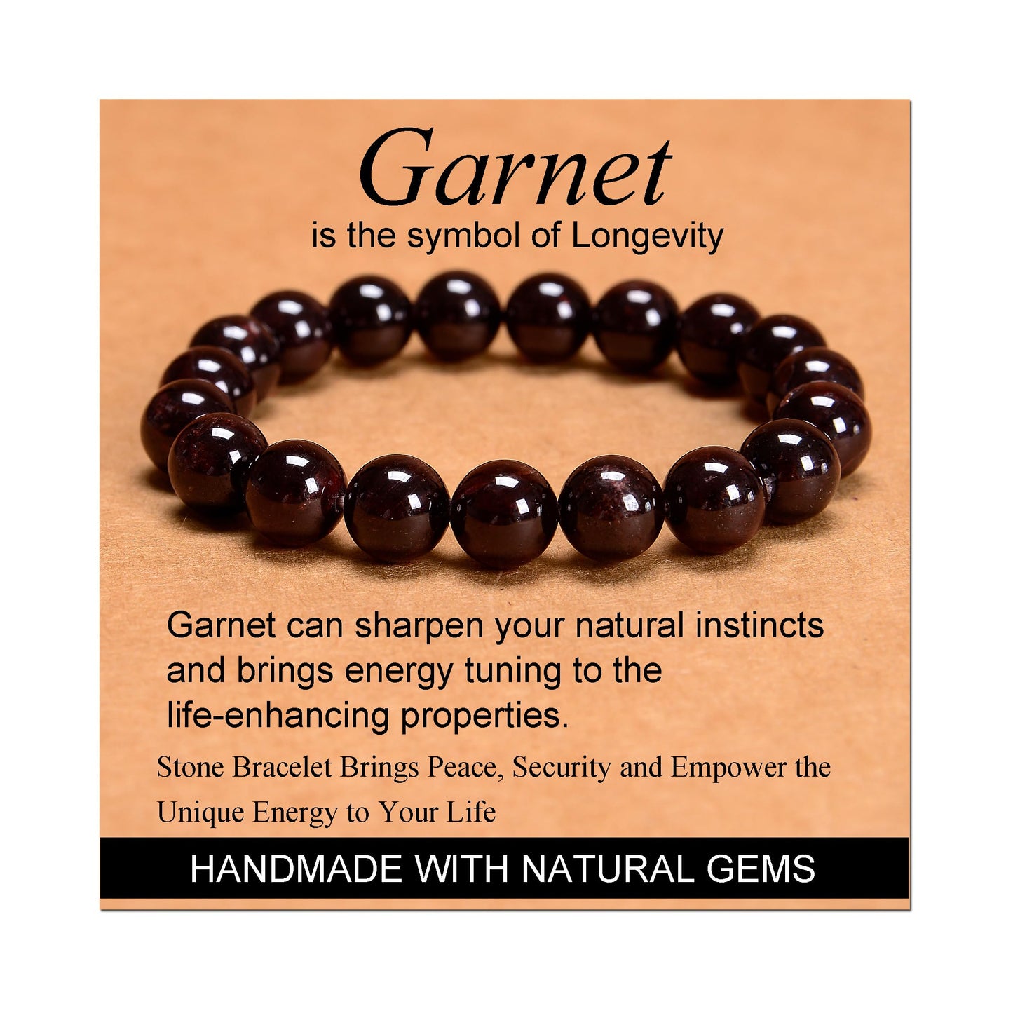 Handmade Yoga Stretch Elastic Bracelet w/ Natural Stone Crystal Healing Power Energy