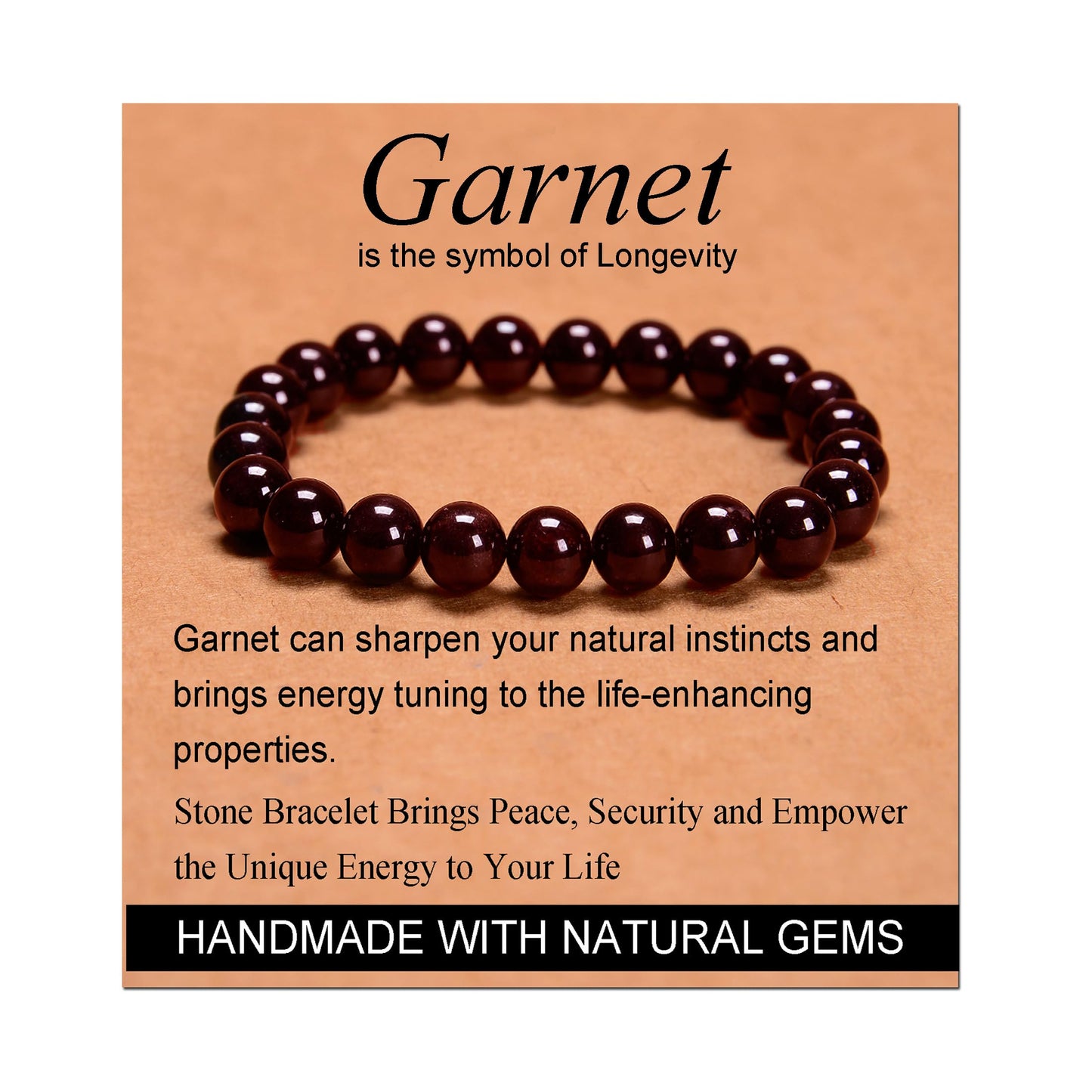 Handmade Yoga Stretch Elastic Bracelet w/ Natural Stone Crystal Healing Power Energy