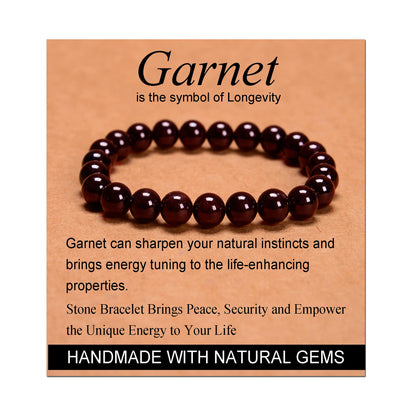 Handmade Yoga Stretch Elastic Bracelet w/ Natural Stone Crystal Healing Power Energy