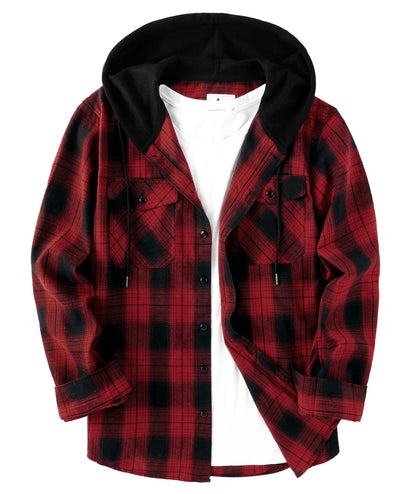 ZITY Men's Flannel Hoodie Shirts