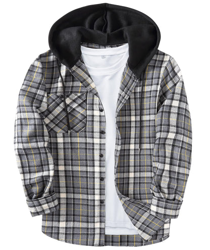 ZITY Men's Flannel Hoodie Shirts