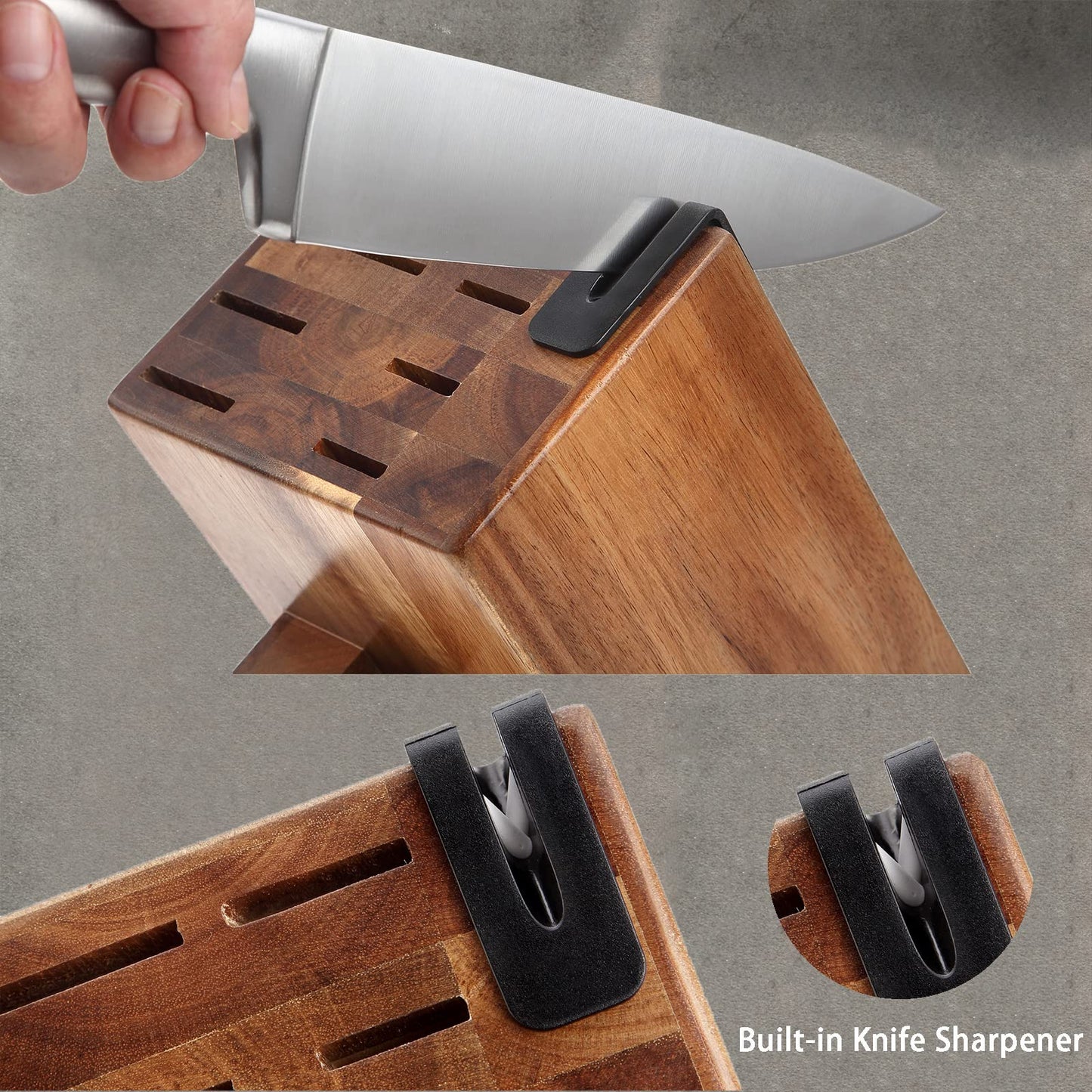 McCook® Knife Sets, German Stainless Steel Kitchen Knife Block Sets with Built-in Sharpener