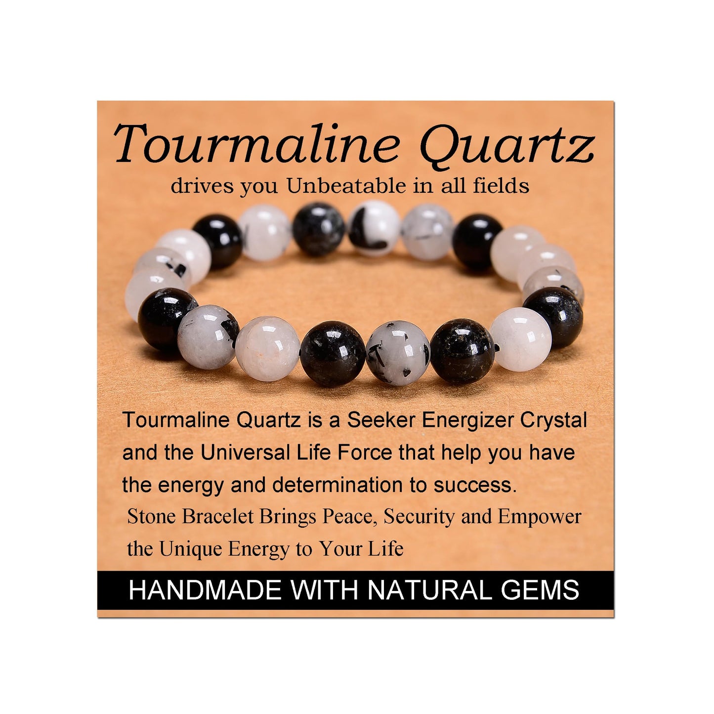 Handmade Yoga Stretch Elastic Bracelet w/ Natural Stone Crystal Healing Power Energy