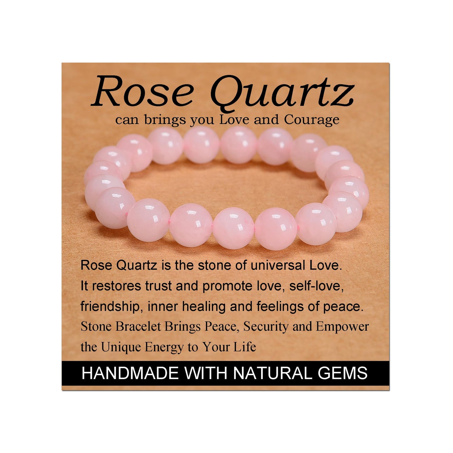 Handmade Yoga Stretch Elastic Bracelet w/ Natural Stone Crystal Healing Power Energy