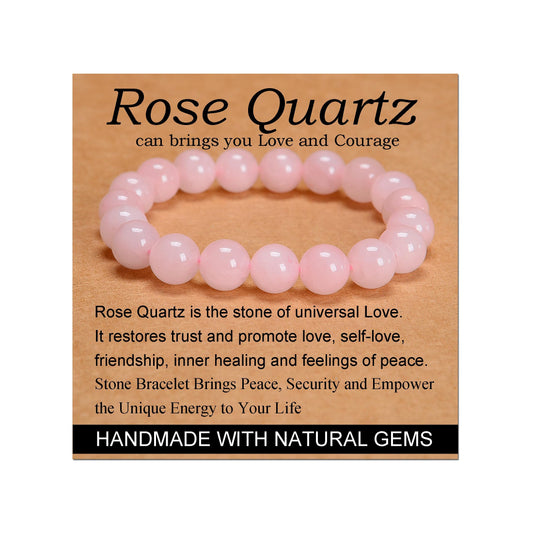 Handmade Yoga Stretch Elastic Bracelet w/ Natural Stone Crystal Healing Power Energy