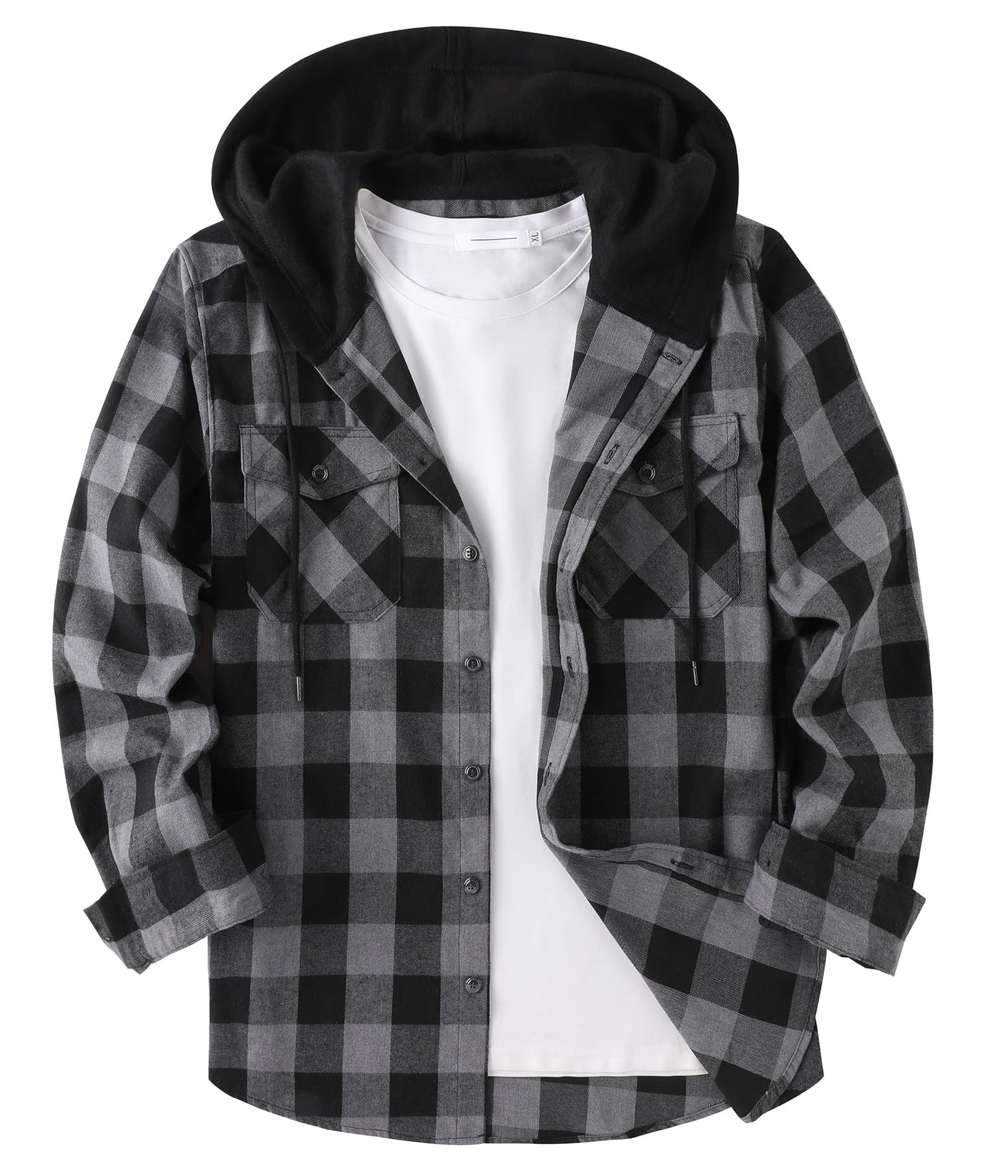 ZITY Men's Flannel Hoodie Shirts