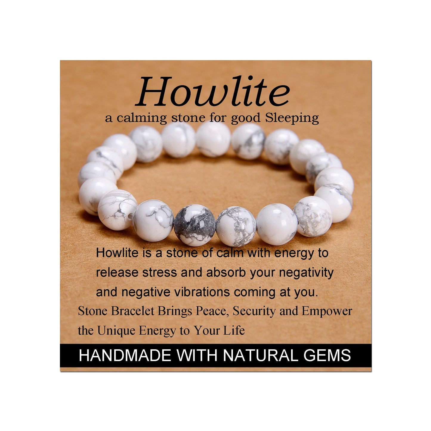 Handmade Yoga Stretch Elastic Bracelet w/ Natural Stone Crystal Healing Power Energy