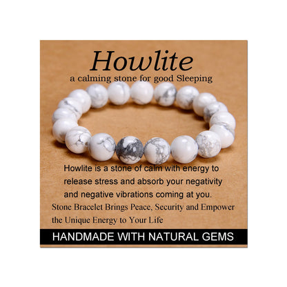 Handmade Yoga Stretch Elastic Bracelet w/ Natural Stone Crystal Healing Power Energy