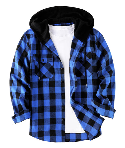 ZITY Men's Flannel Hoodie Shirts