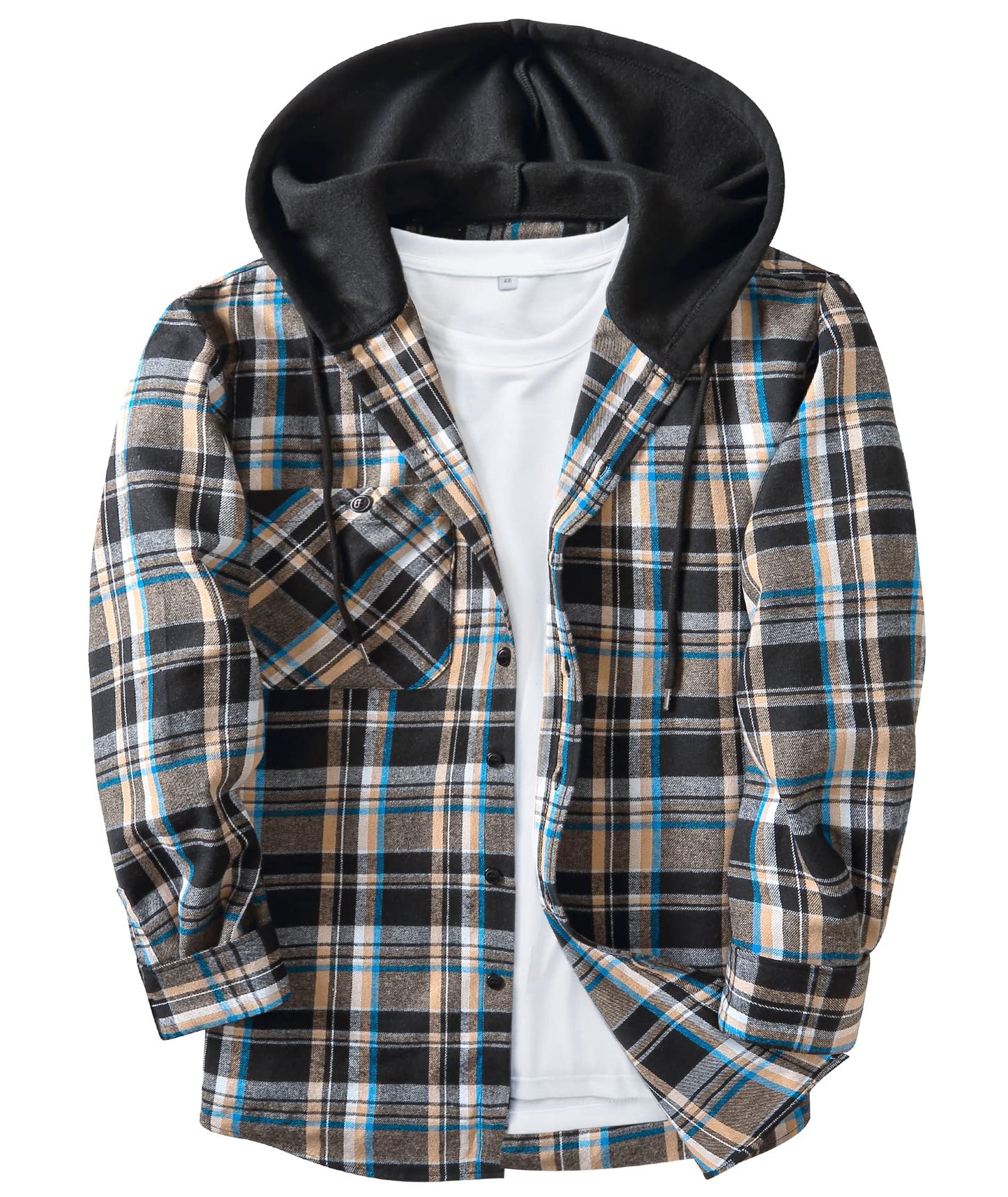 ZITY Men's Flannel Hoodie Shirts