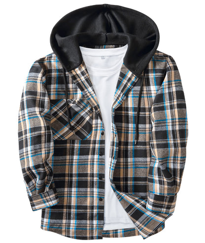 ZITY Men's Flannel Hoodie Shirts