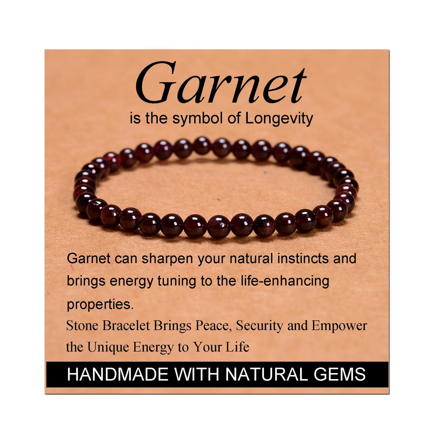 Handmade Yoga Stretch Elastic Bracelet w/ Natural Stone Crystal Healing Power Energy