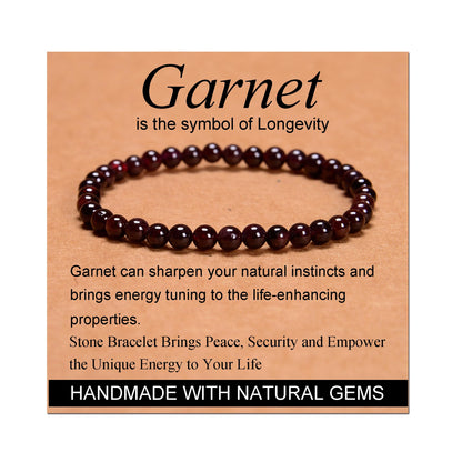 Handmade Yoga Stretch Elastic Bracelet w/ Natural Stone Crystal Healing Power Energy