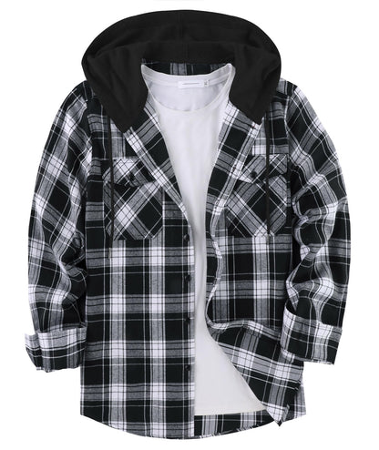 ZITY Men's Flannel Hoodie Shirts