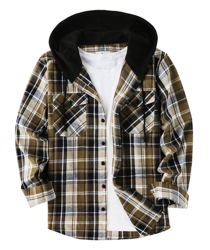 ZITY Men's Flannel Hoodie Shirts
