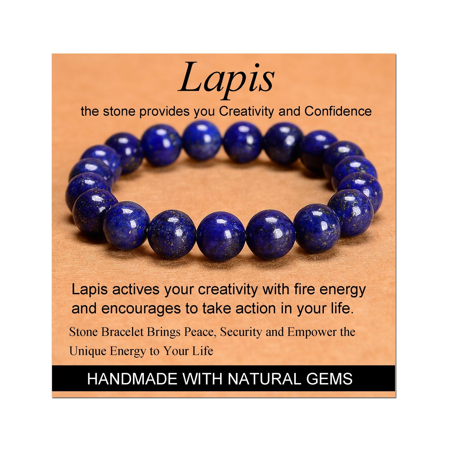 Handmade Yoga Stretch Elastic Bracelet w/ Natural Stone Crystal Healing Power Energy