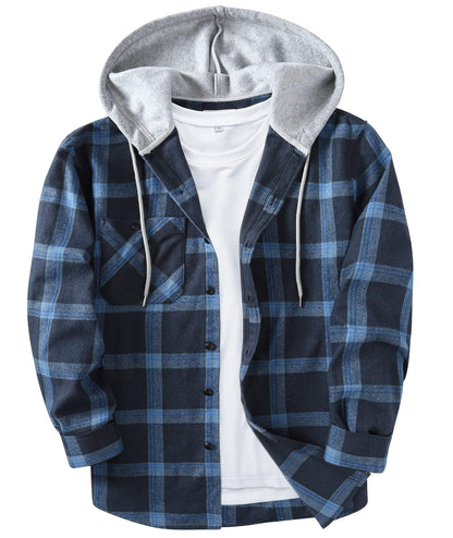 ZITY Men's Flannel Hoodie Shirts