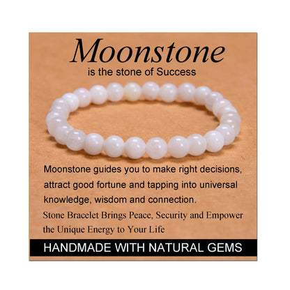 Handmade Yoga Stretch Elastic Bracelet w/ Natural Stone Crystal Healing Power Energy