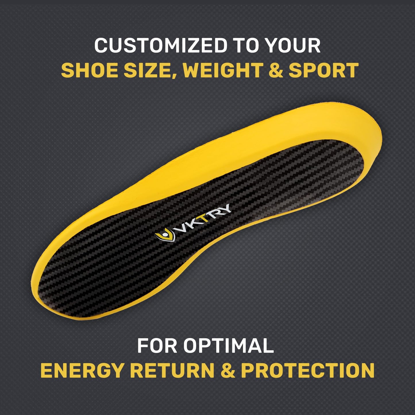 VKTRY Gold Carbon Fiber Performance Insoles –Customized Inserts