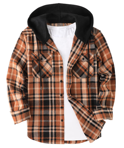 ZITY Men's Flannel Hoodie Shirts