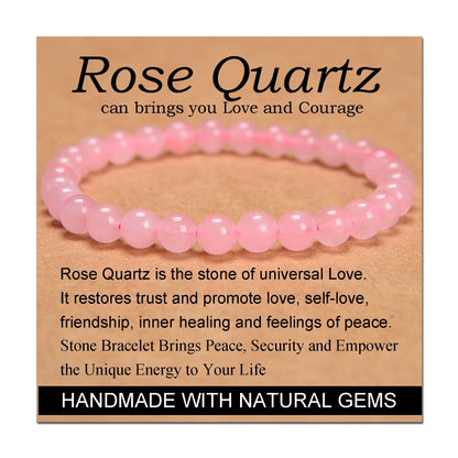 Handmade Yoga Stretch Elastic Bracelet w/ Natural Stone Crystal Healing Power Energy