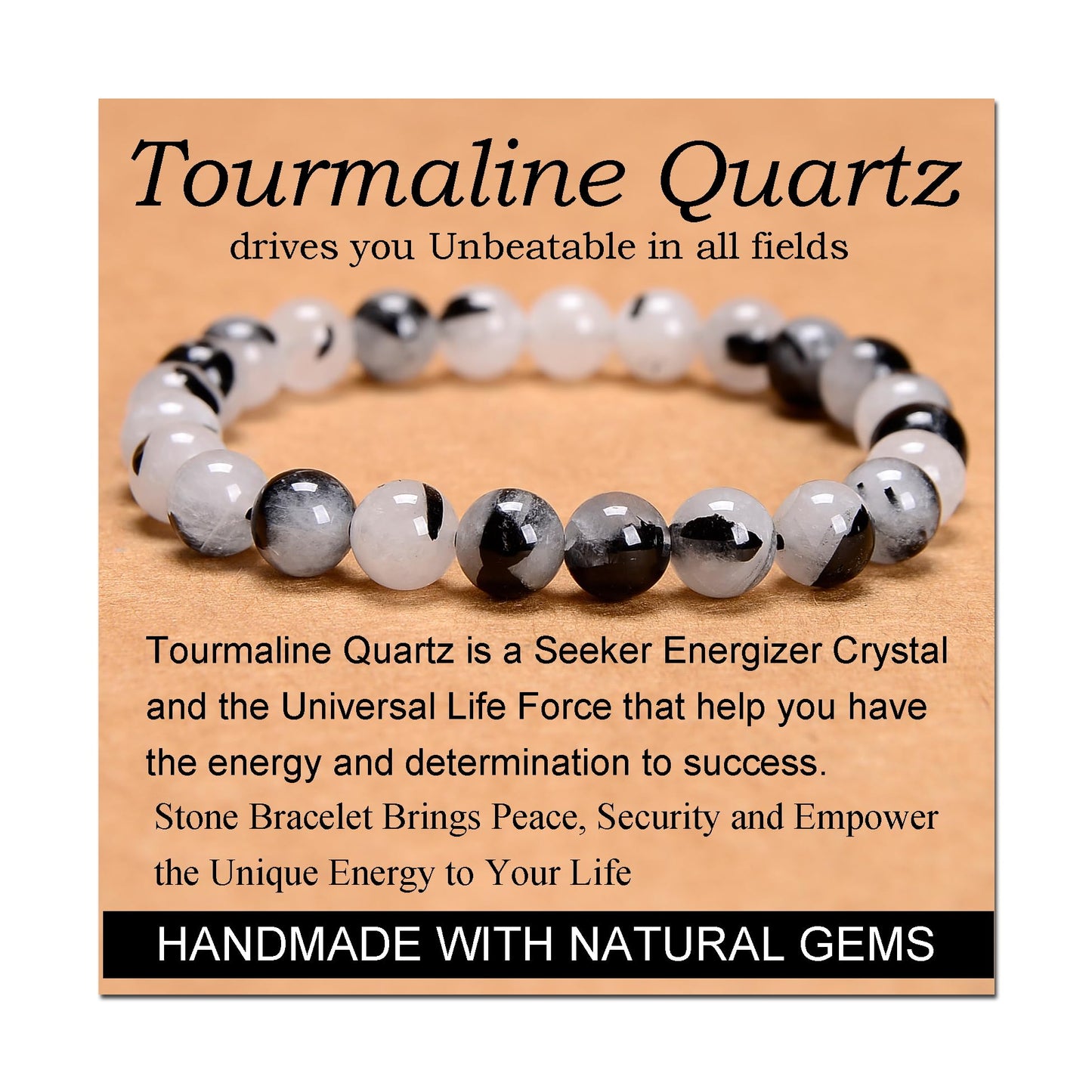 Handmade Yoga Stretch Elastic Bracelet w/ Natural Stone Crystal Healing Power Energy