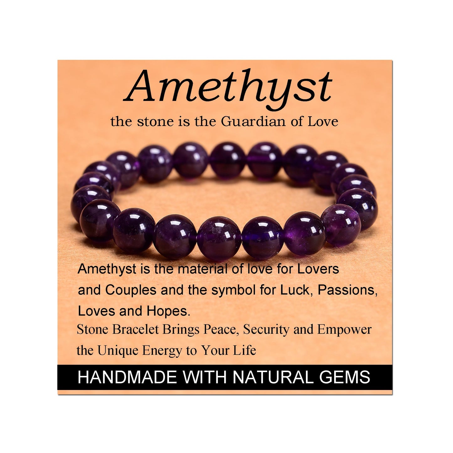 Handmade Yoga Stretch Elastic Bracelet w/ Natural Stone Crystal Healing Power Energy