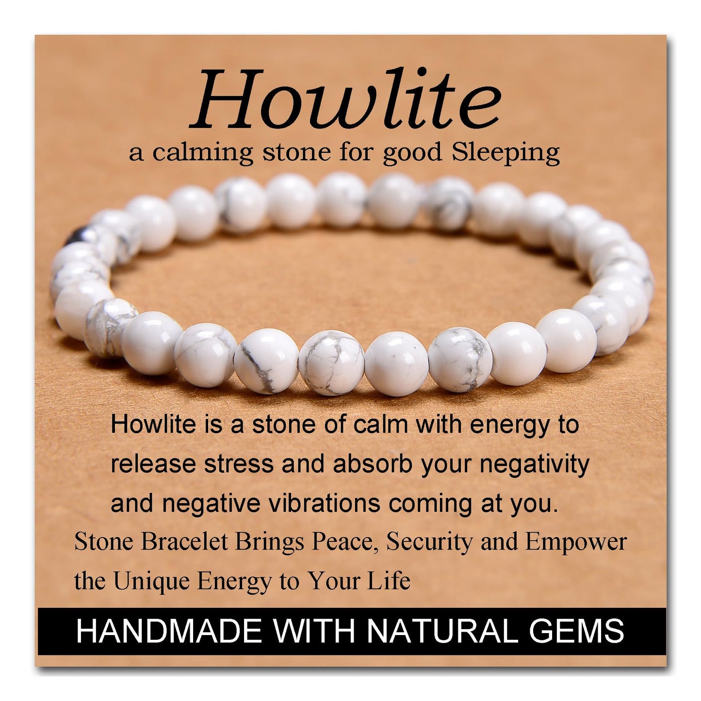 Handmade Yoga Stretch Elastic Bracelet w/ Natural Stone Crystal Healing Power Energy