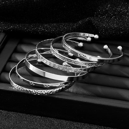 IFKM Gold Bangle Bracelets for Women, 14k Gold Plated Multi-Layer Stackable Cuff Bracelet Set