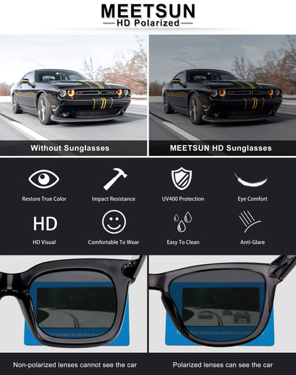 MEETSUN Polarized Sunglasses-Classic Retro Designer Style