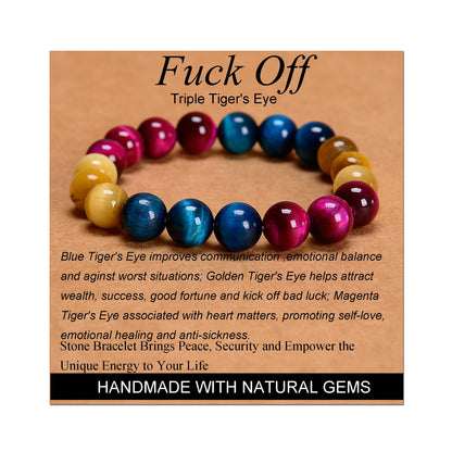 Handmade Yoga Stretch Elastic Bracelet w/ Natural Stone Crystal Healing Power Energy