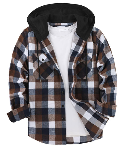 ZITY Men's Flannel Hoodie Shirts