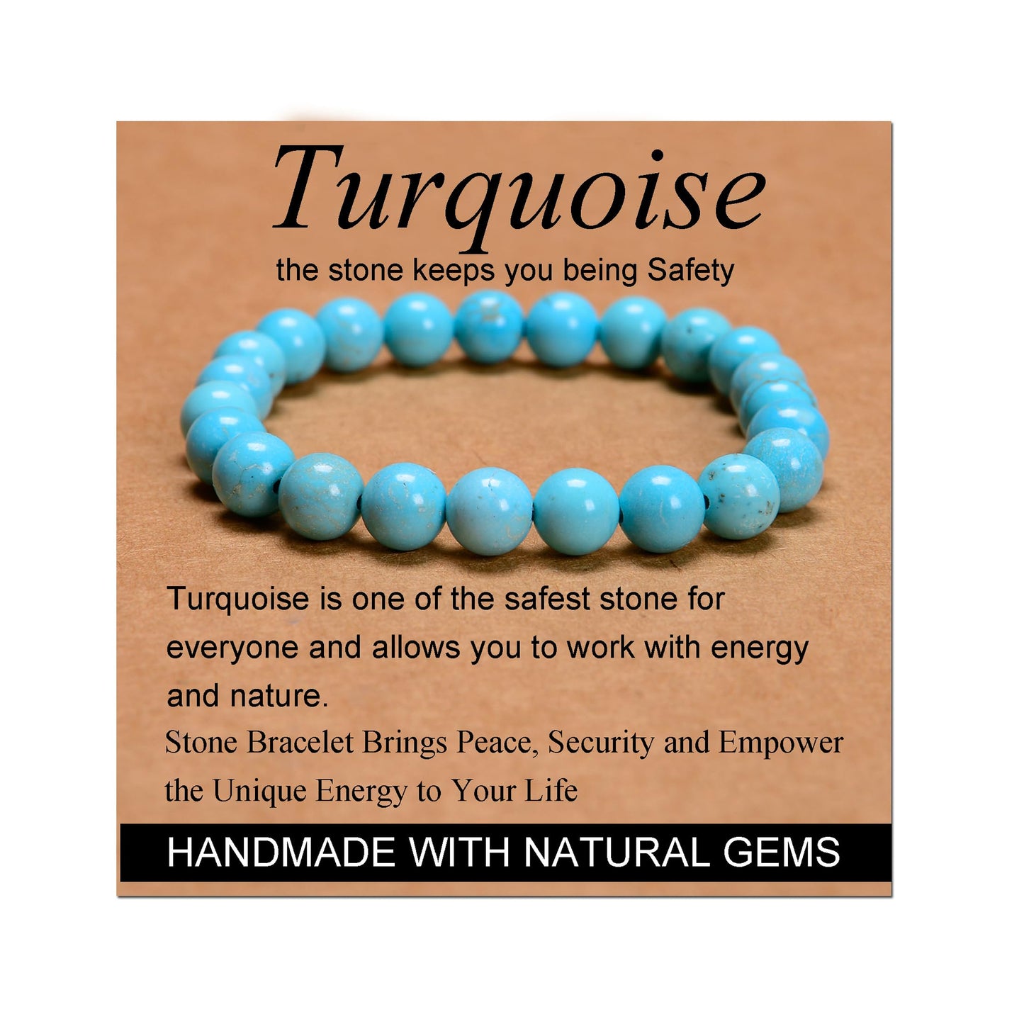 Handmade Yoga Stretch Elastic Bracelet w/ Natural Stone Crystal Healing Power Energy