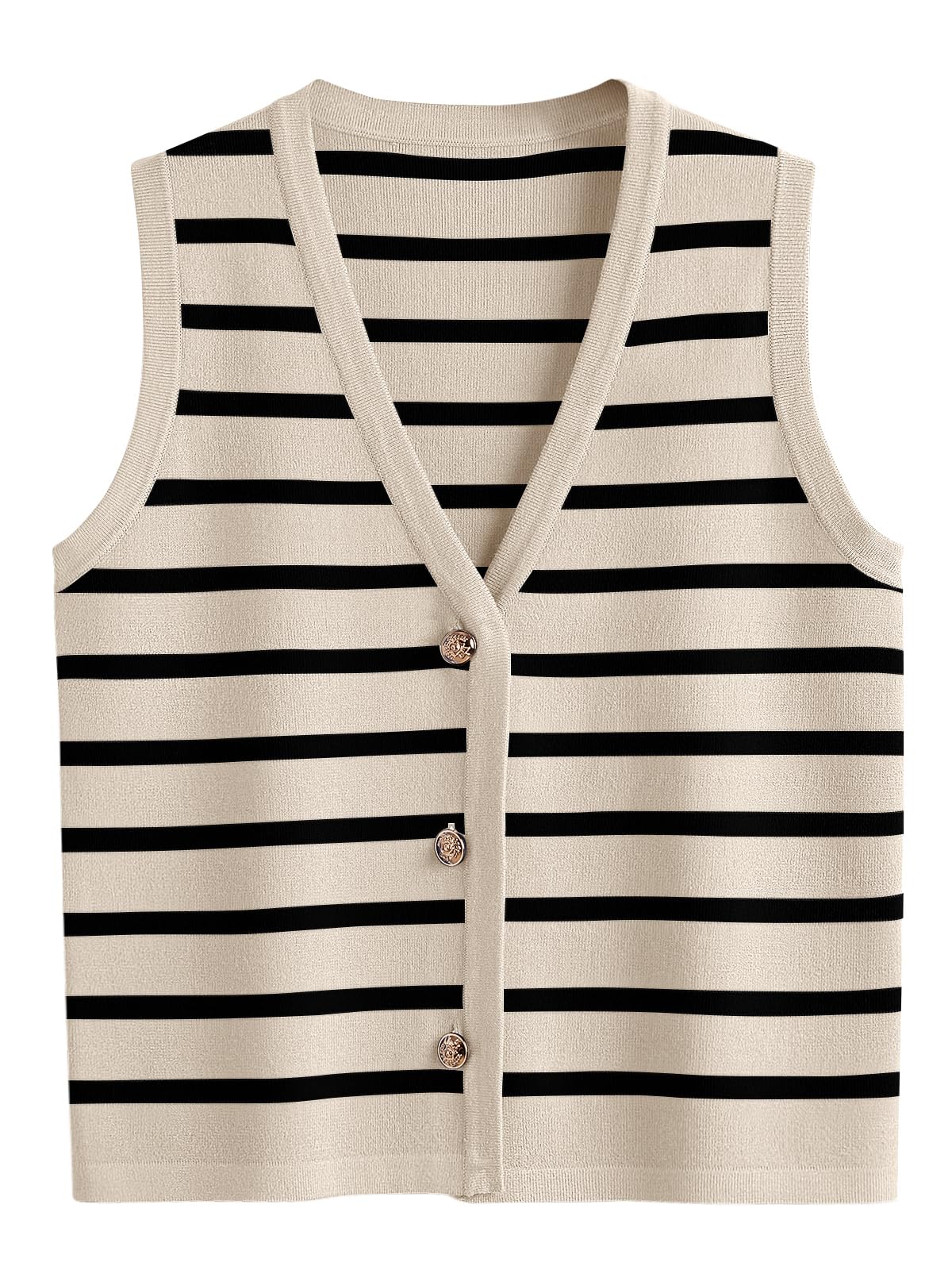 LILLUSORY Summer Vest Tops for Women, Striped Sweater Vests