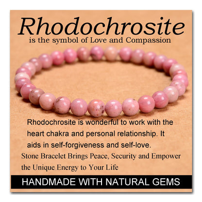 Handmade Yoga Stretch Elastic Bracelet w/ Natural Stone Crystal Healing Power Energy