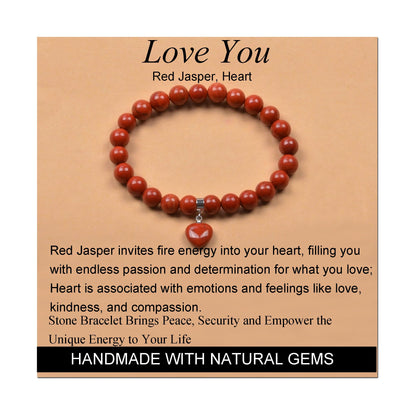 Handmade Yoga Stretch Elastic Bracelet w/ Natural Stone Crystal Healing Power Energy