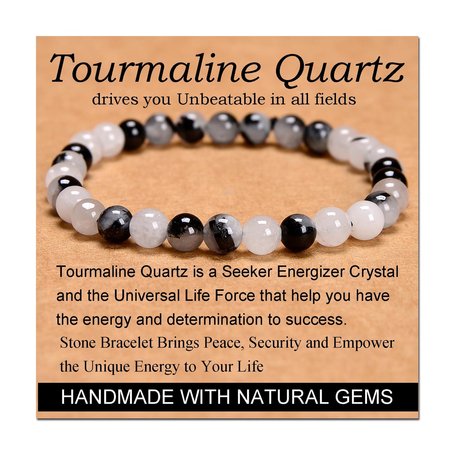 Handmade Yoga Stretch Elastic Bracelet w/ Natural Stone Crystal Healing Power Energy