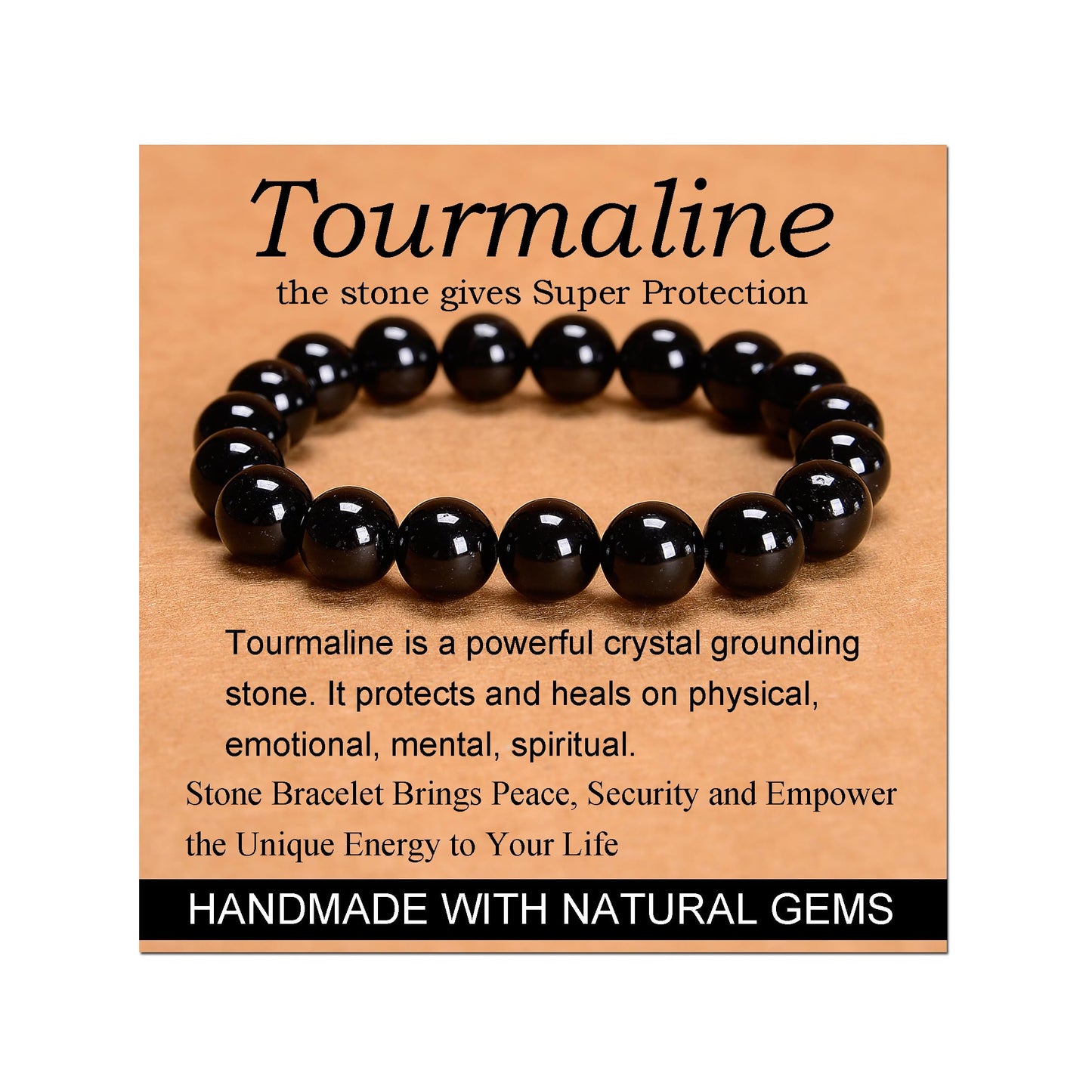 Handmade Yoga Stretch Elastic Bracelet w/ Natural Stone Crystal Healing Power Energy