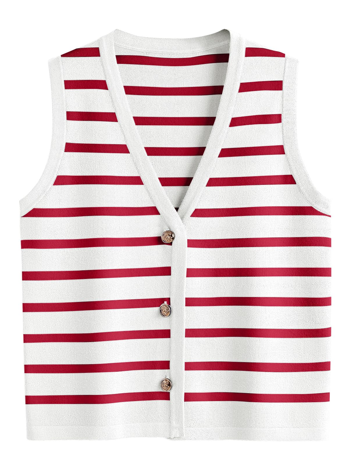 LILLUSORY Summer Vest Tops for Women, Striped Sweater Vests