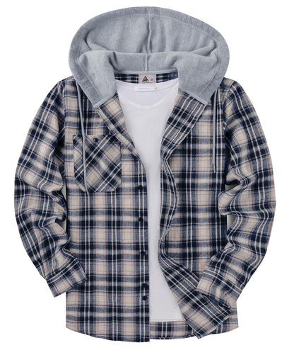 ZITY Men's Flannel Hoodie Shirts