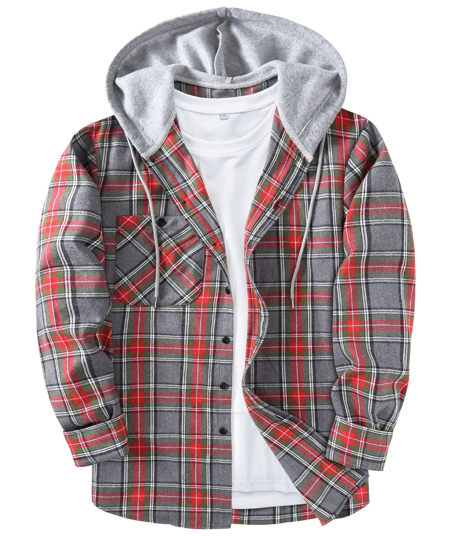 ZITY Men's Flannel Hoodie Shirts