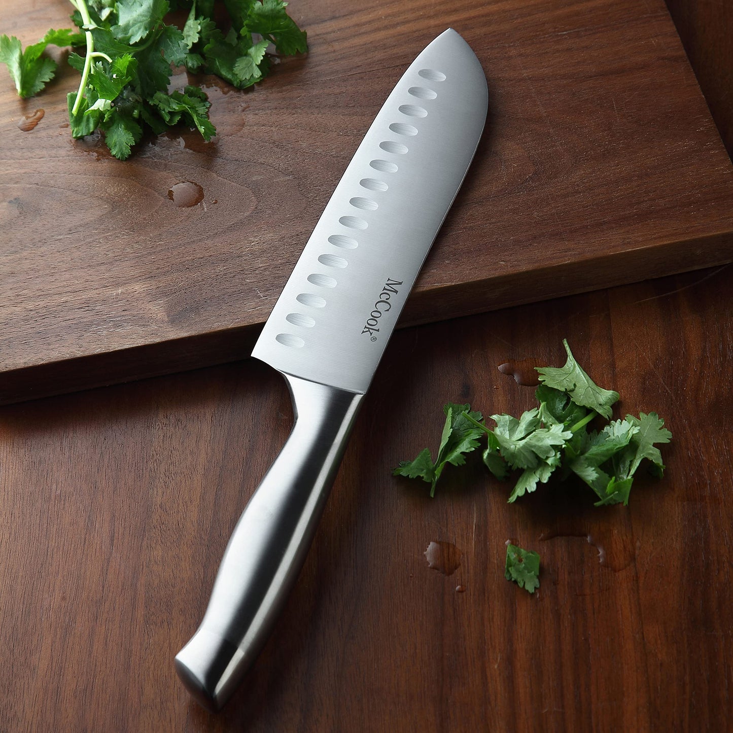 McCook® Knife Sets, German Stainless Steel Kitchen Knife Block Sets with Built-in Sharpener