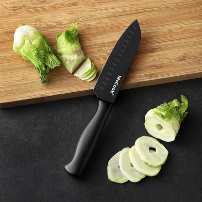 McCook® Knife Sets, German Stainless Steel Kitchen Knife Block Sets with Built-in Sharpener